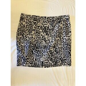 Worthington Pencil Skirt Women 18W Black Gray Leopard Print Plus